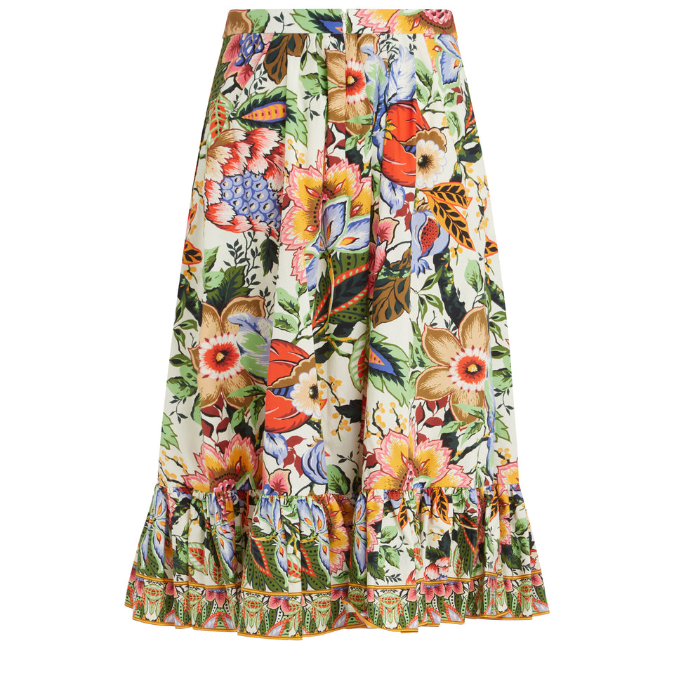 Long multicolor cotton skirt