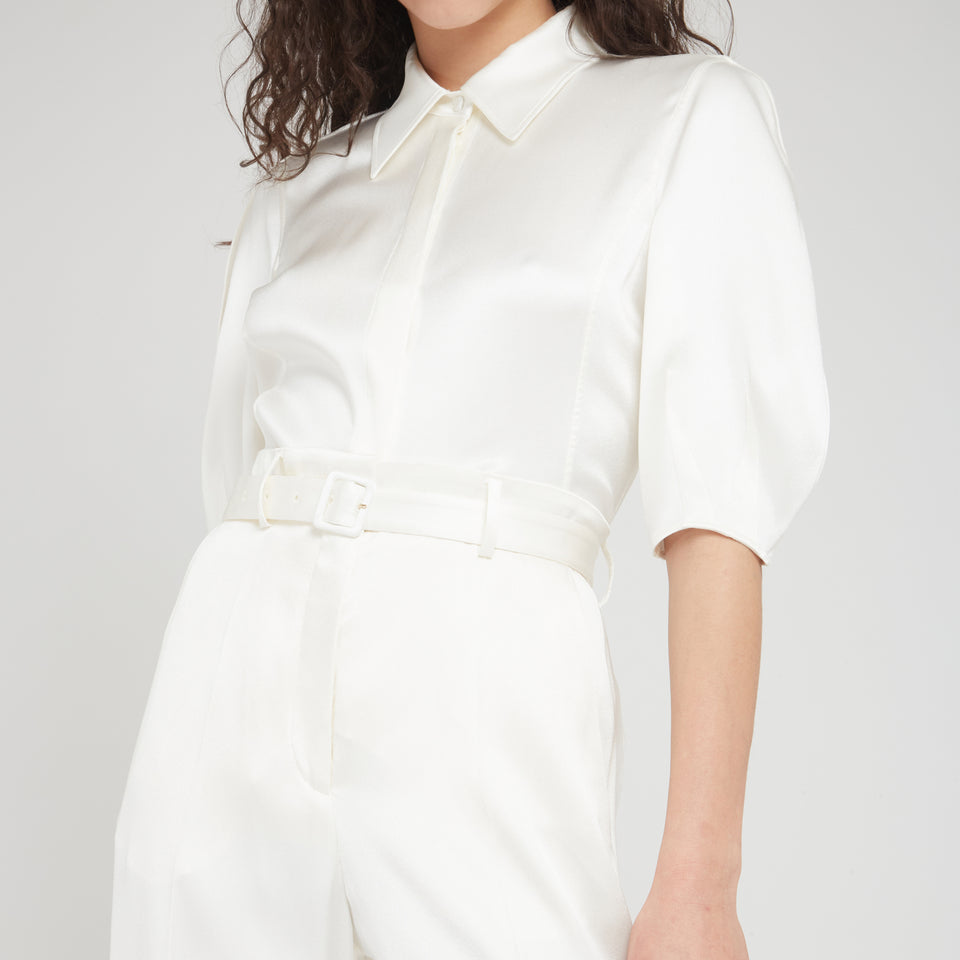 "Sansi" shirt in white silk