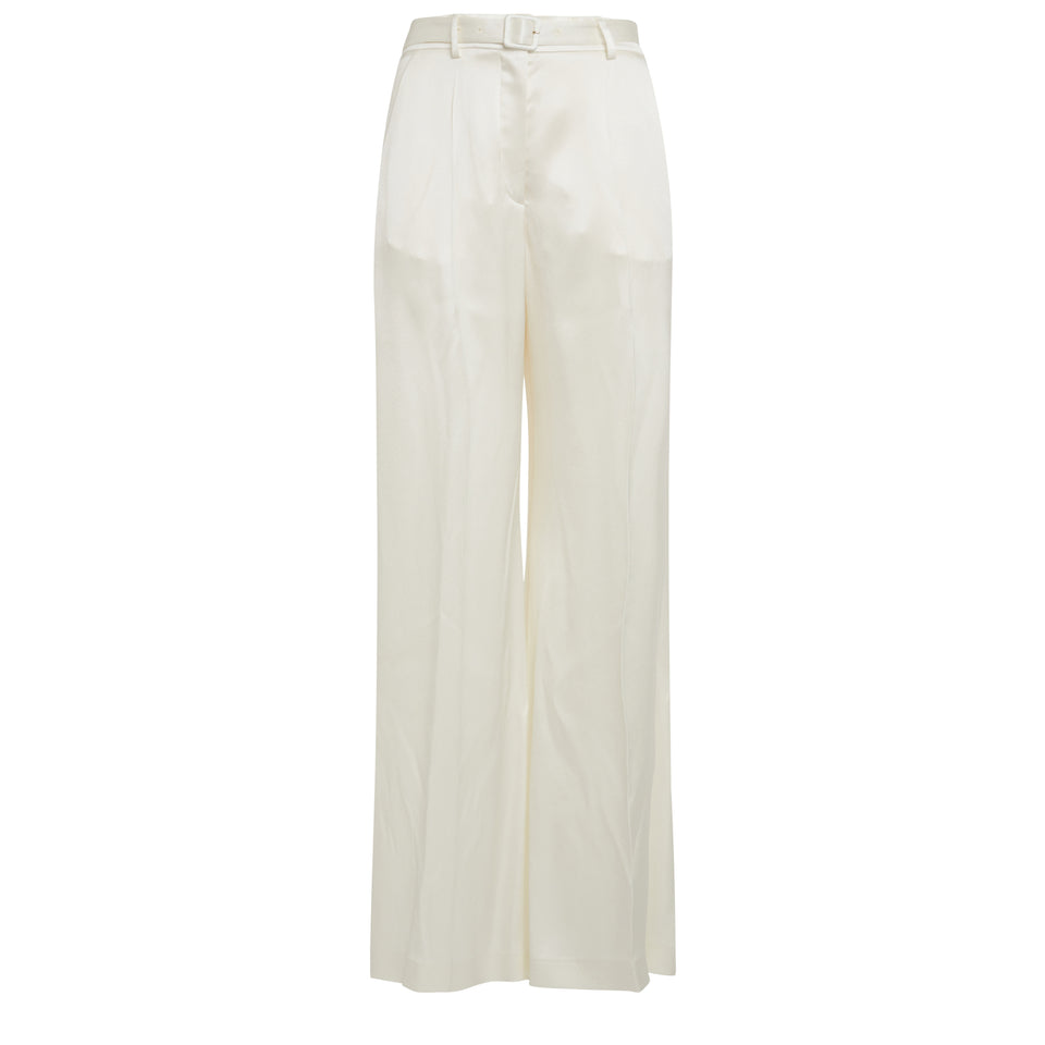"Mabon" trousers in white silk