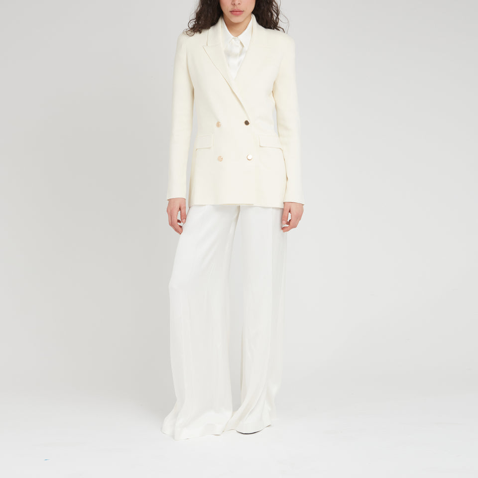 Double-breasted "Stephanie" blazer in white wool