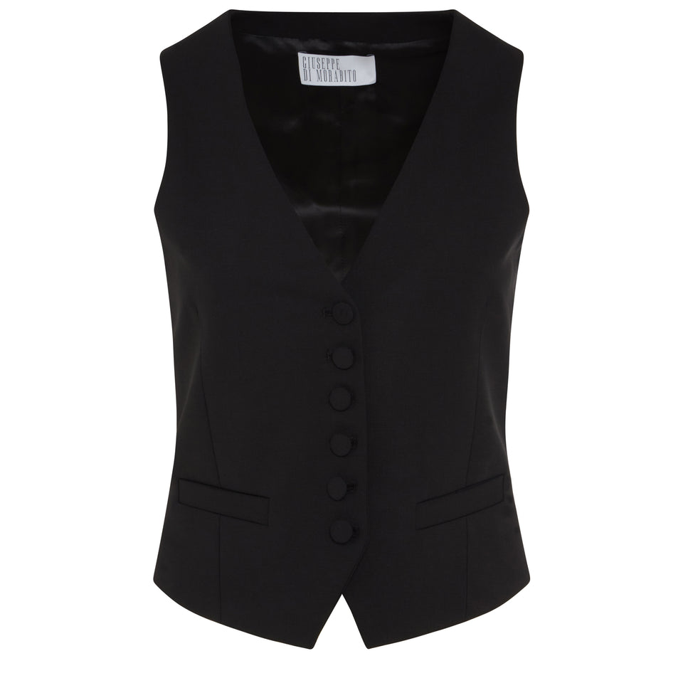 Black fabric vest
