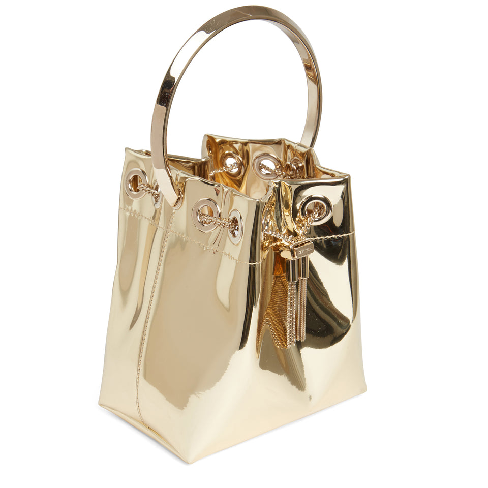 Mini ''Bon Bon'' bag in gold patent leather