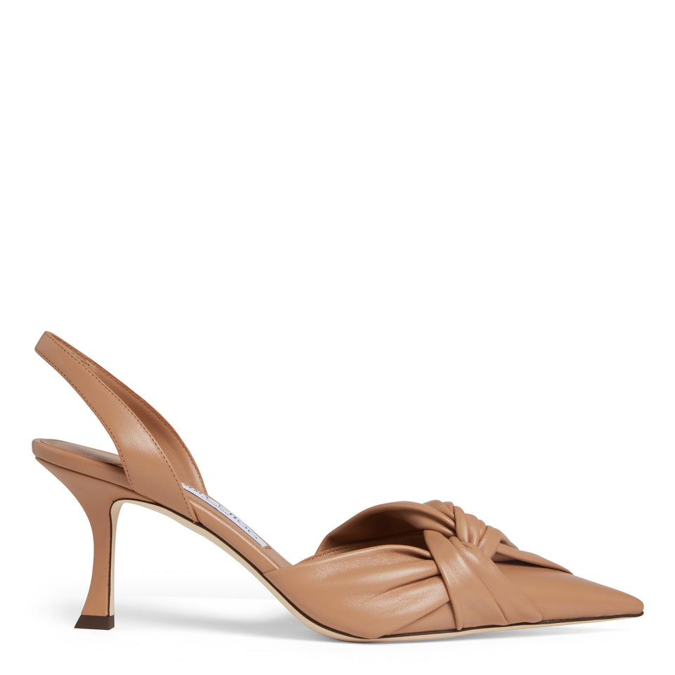 ''Hedera'' slingback in brown leather