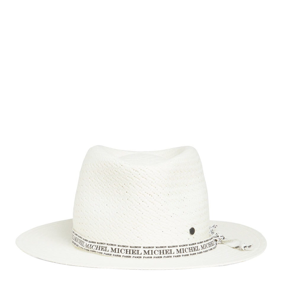 "Andre" white straw hat