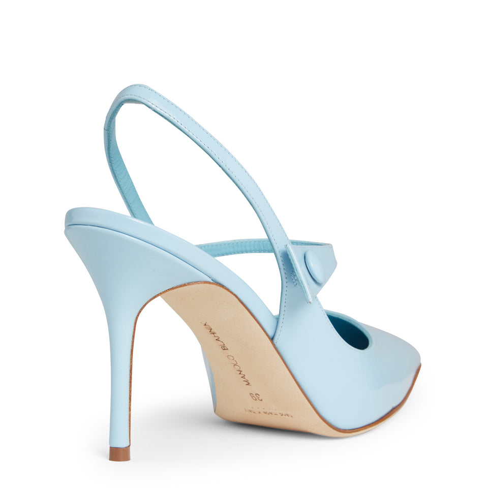 "Didion" slingback in light blue leather