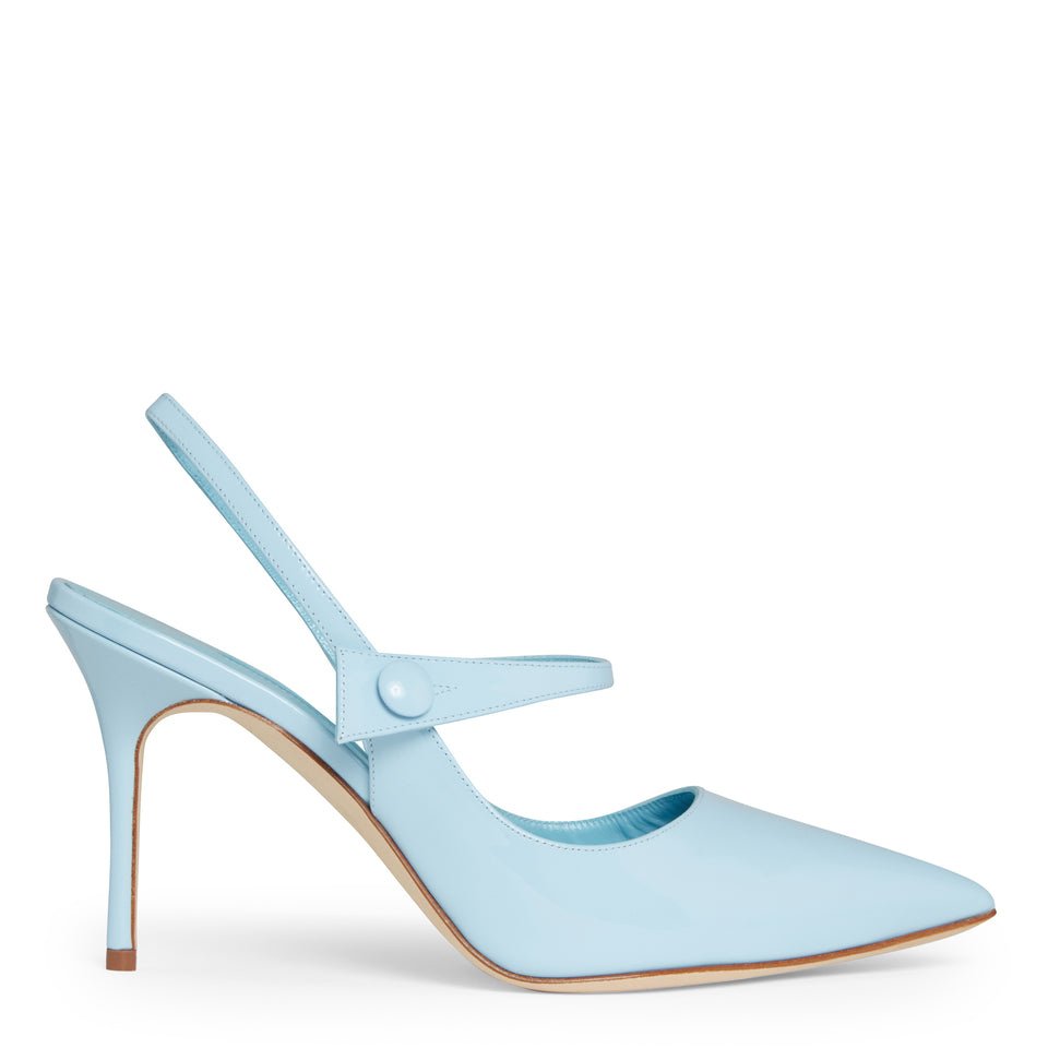 "Didion" slingback in light blue leather