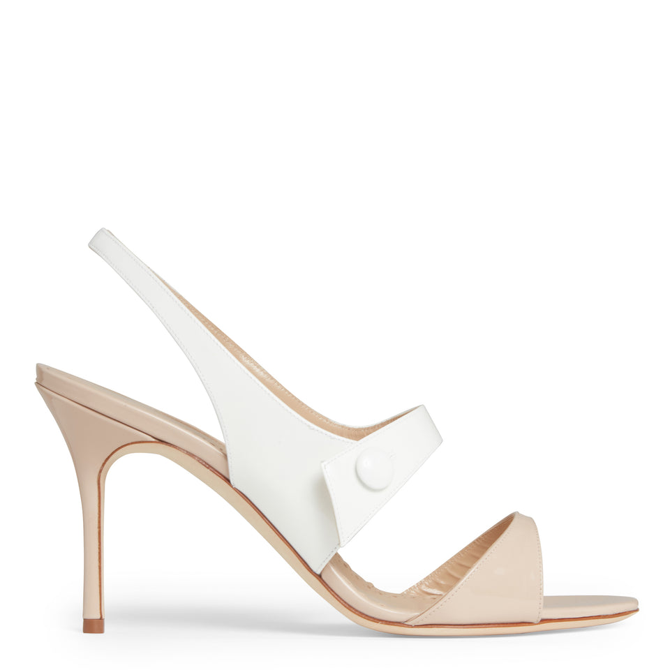 Two-tone "Climnetra" sandals in beige leather