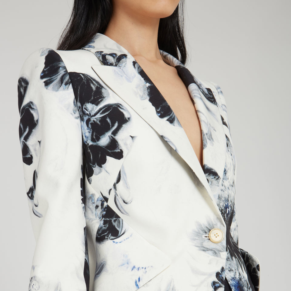 ''Chiaroscuro'' single-breasted blazer in multicolor fabric