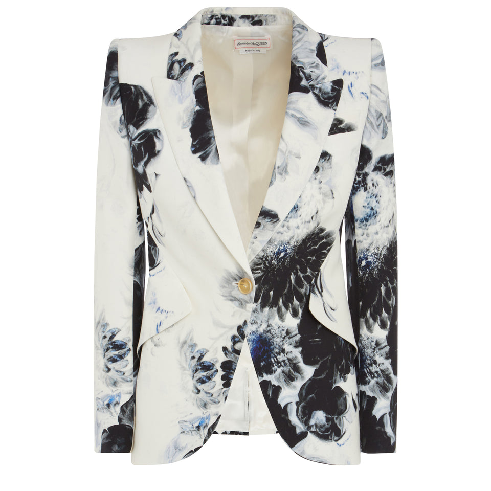 ''Chiaroscuro'' single-breasted blazer in multicolor fabric