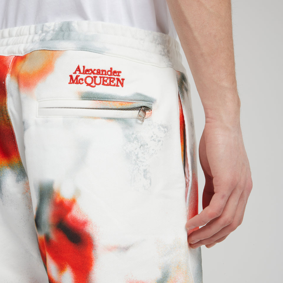 ''Obscured Flower'' shorts in multicolor cotton