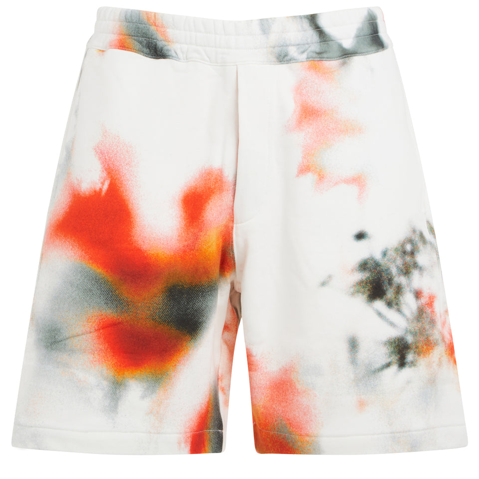 ''Obscured Flower'' shorts in multicolor cotton