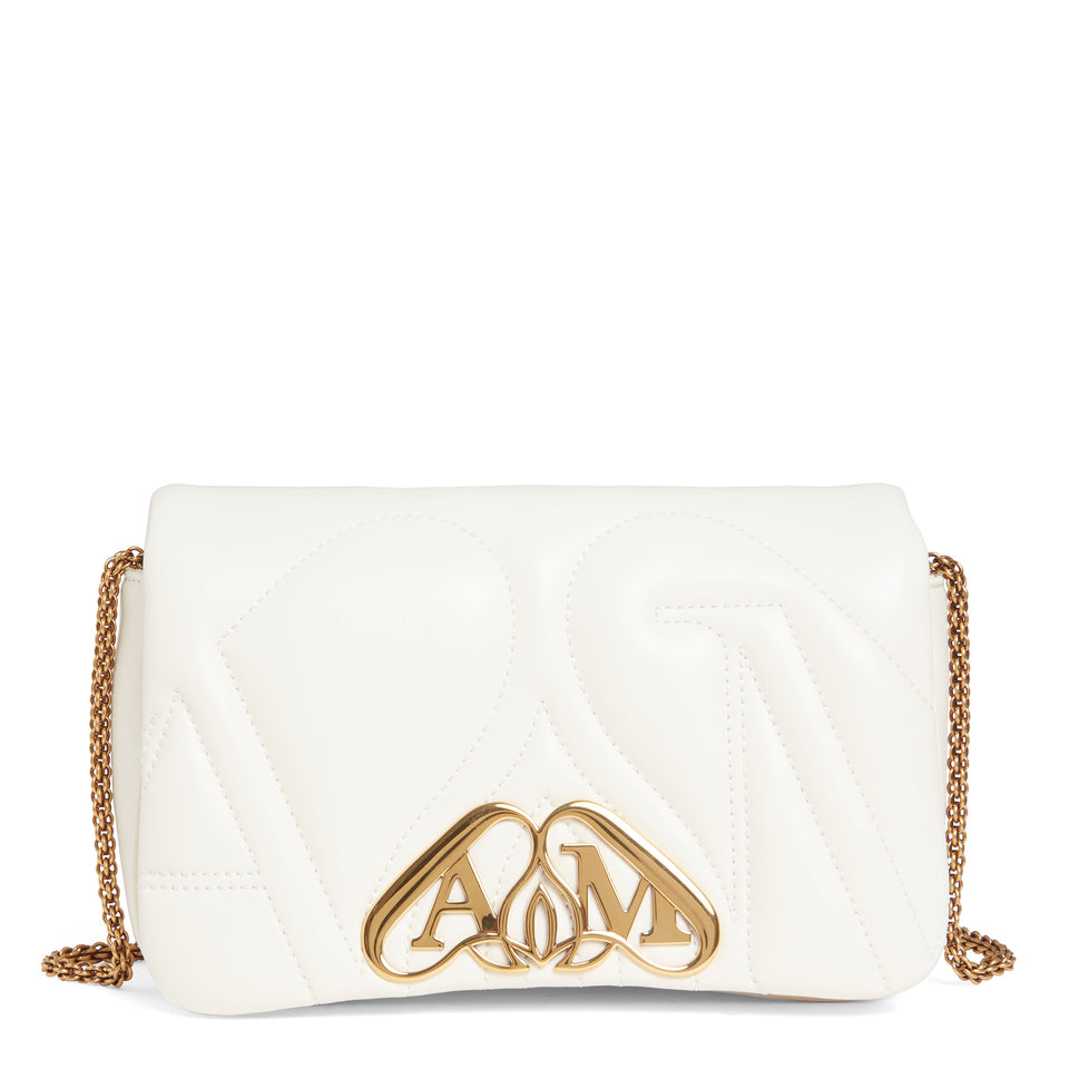 ''The Seal'' bag in white leather