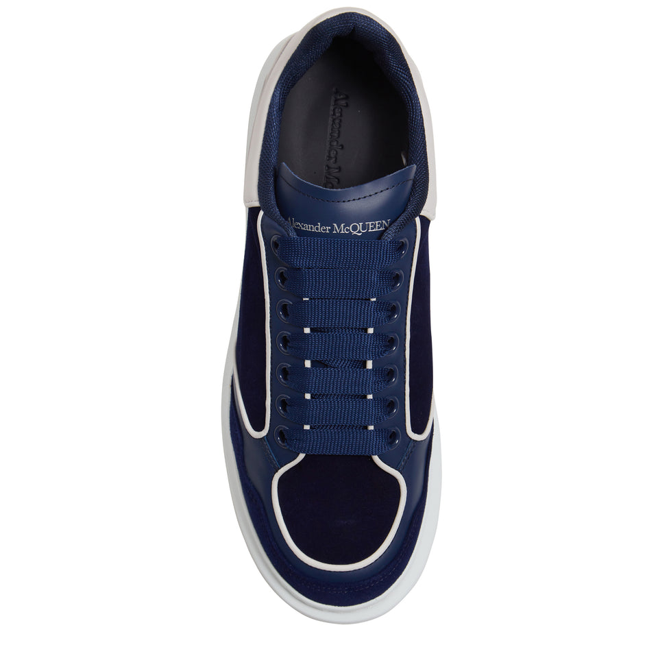 Sneakers oversize in suede blu