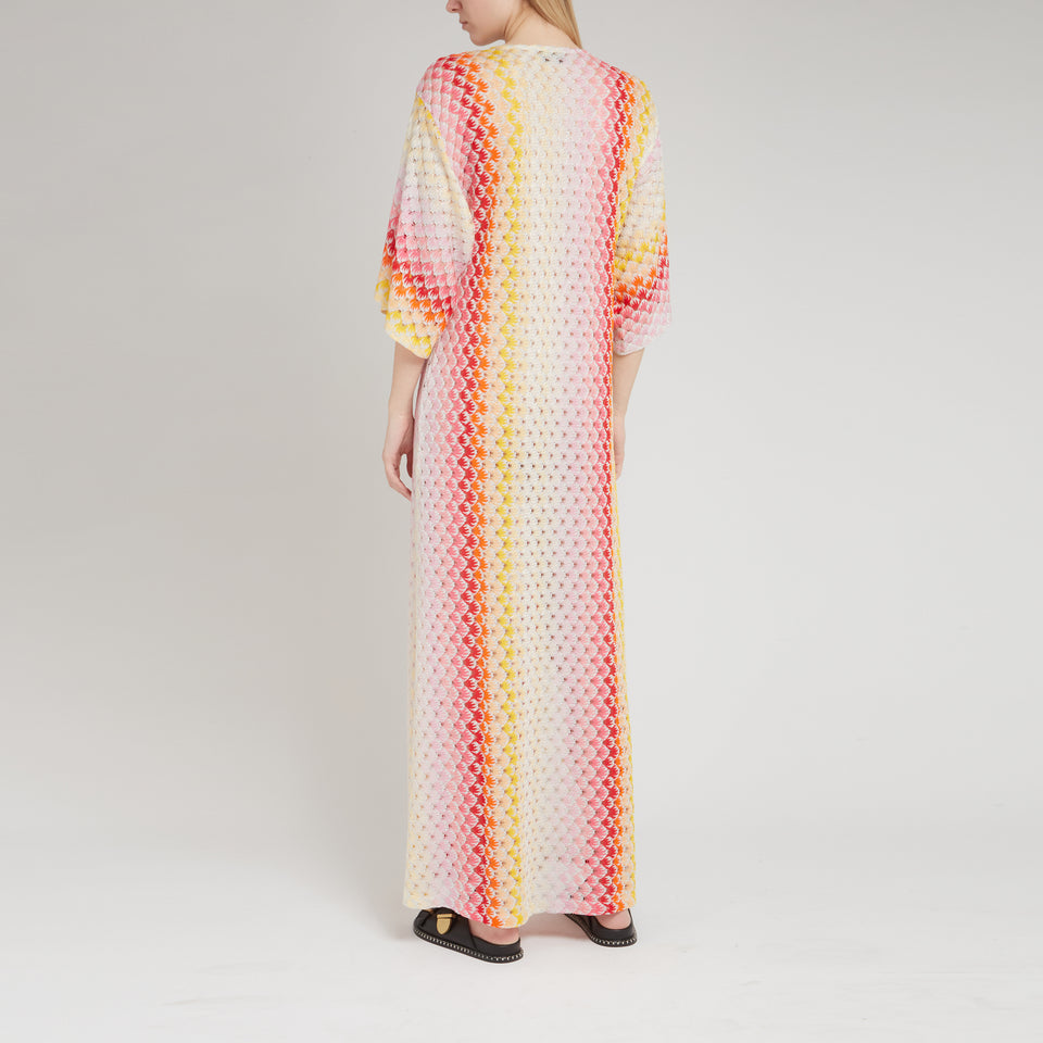 Maxi dress in multicolor fabric
