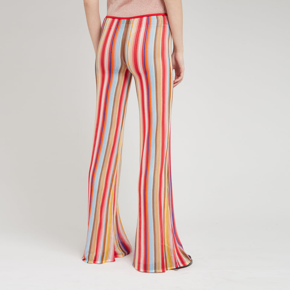 Multicolor fabric trousers