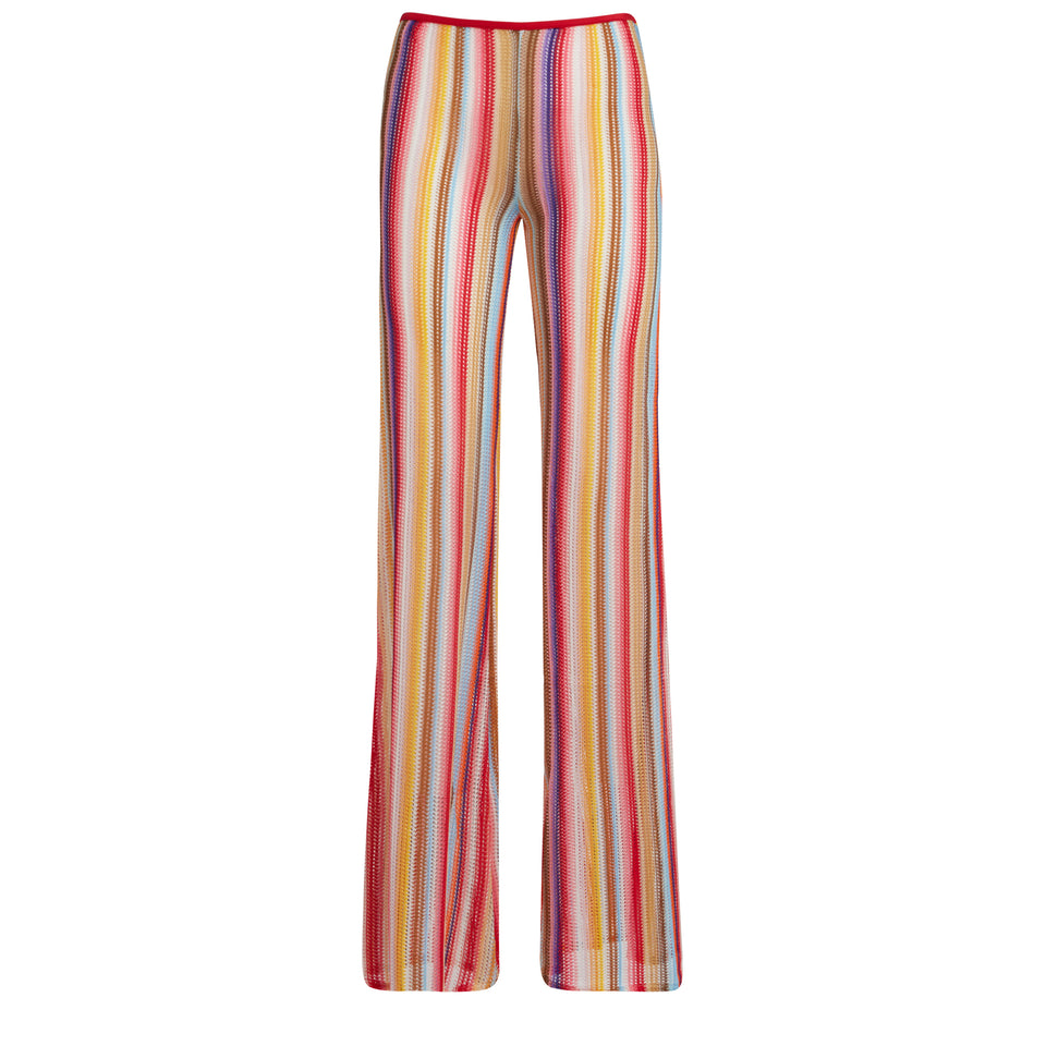 Multicolor fabric trousers