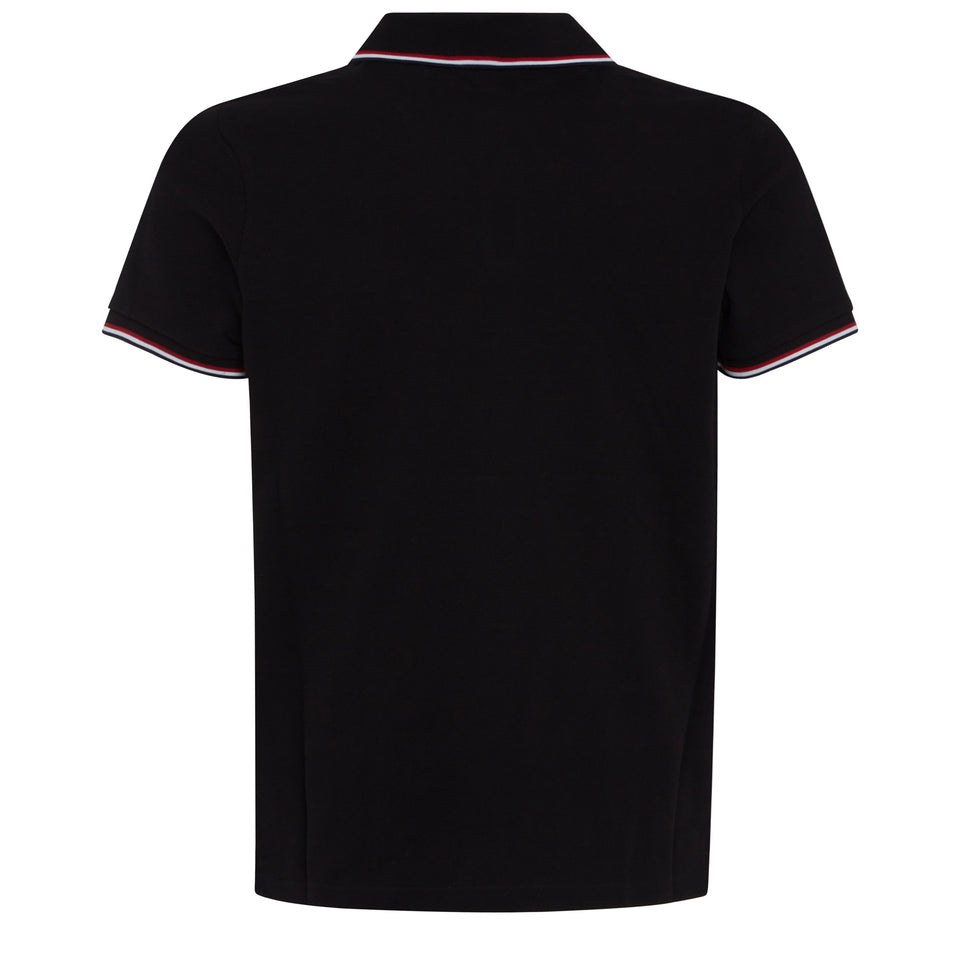 Black cotton polo shirt