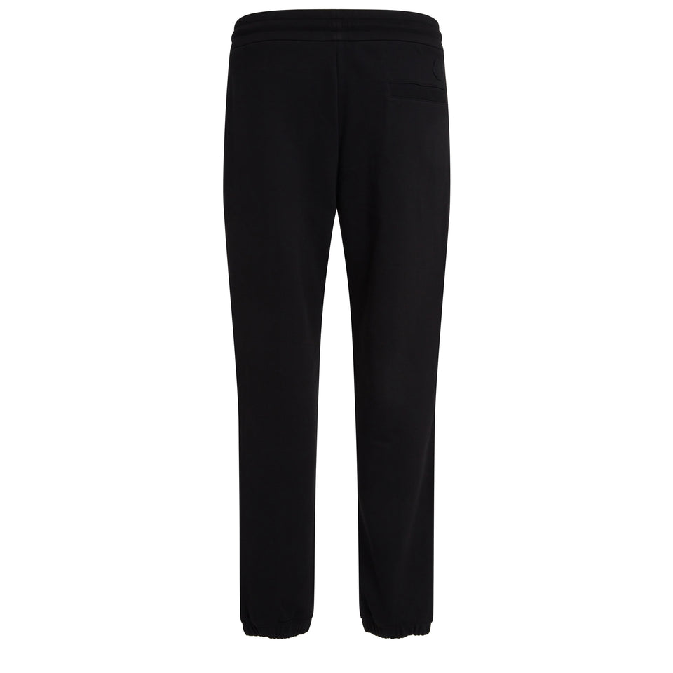 Black cotton jogger trousers