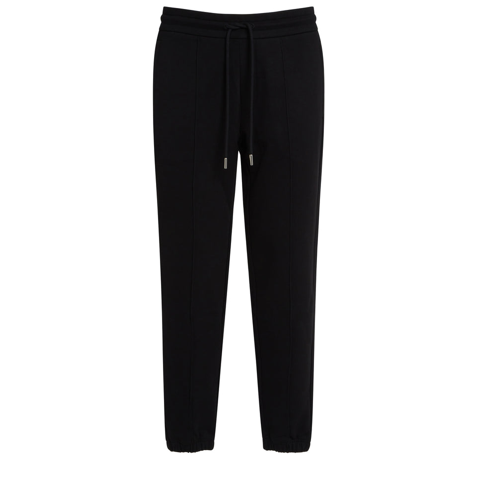 Black cotton jogger trousers