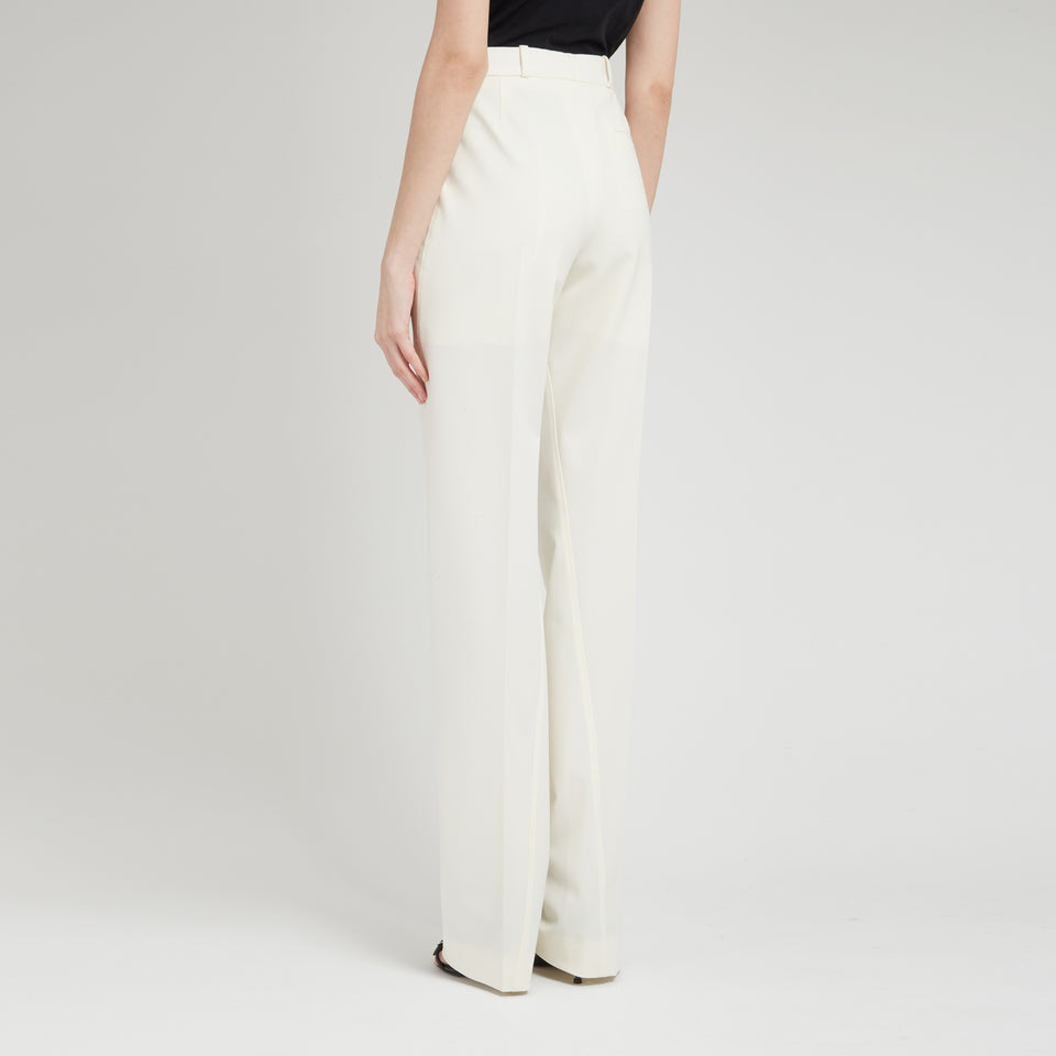 Flared trousers in white cotton