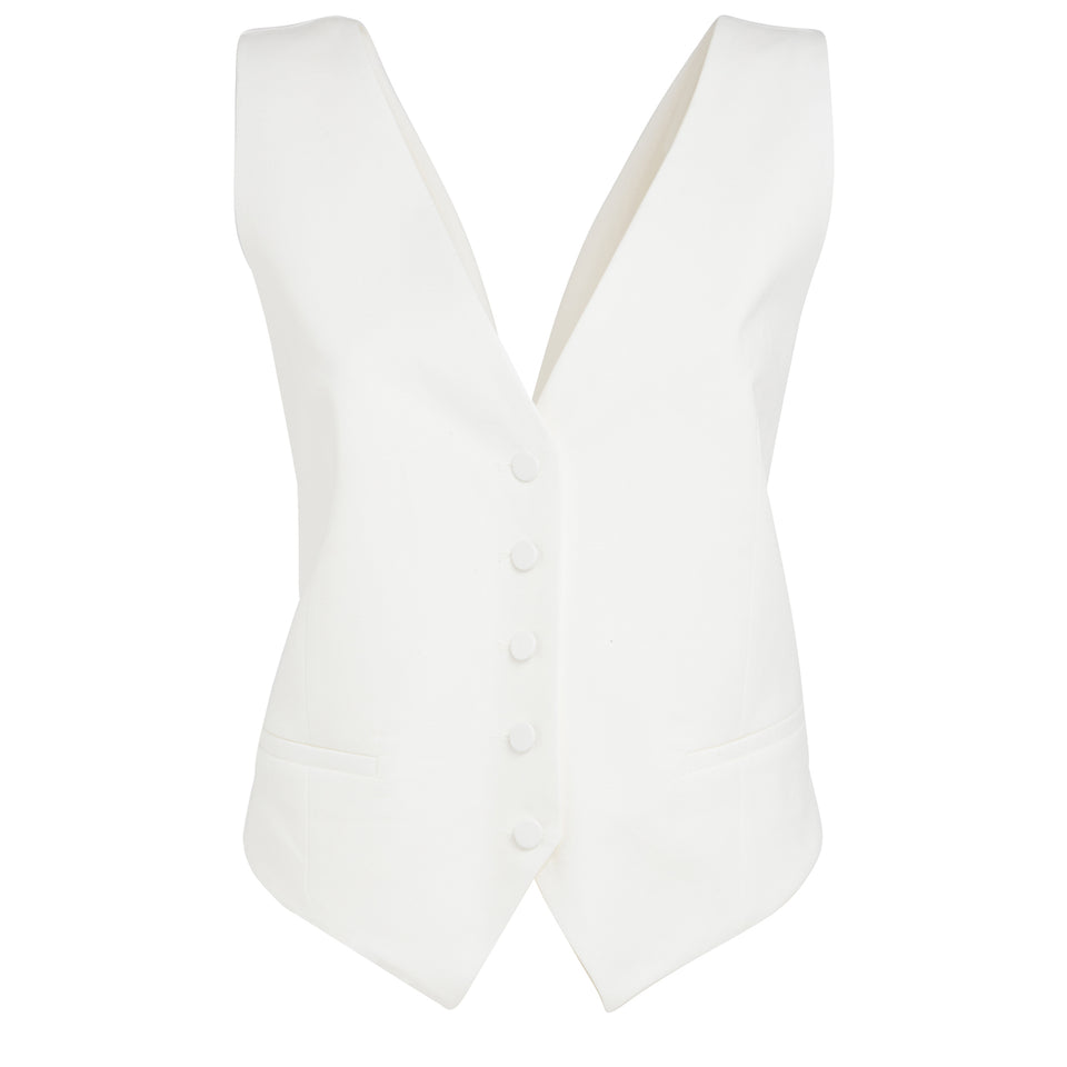 White fabric vest