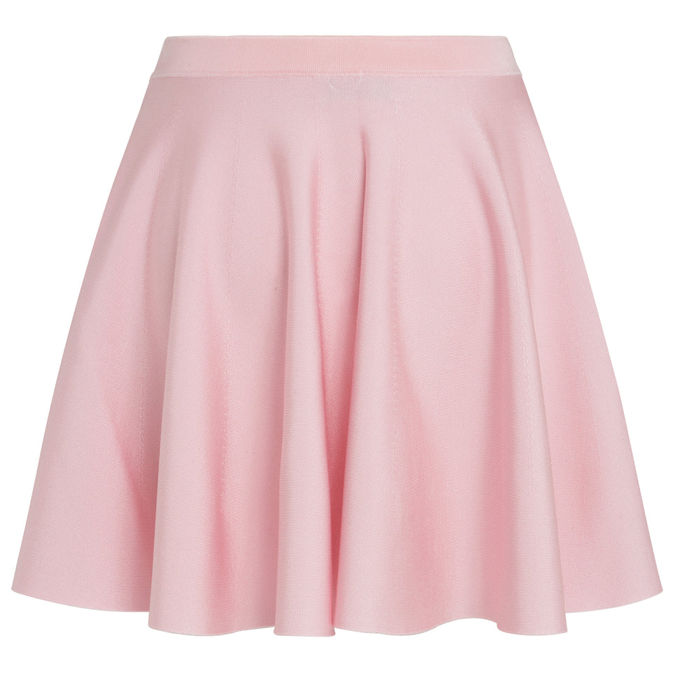 Mini skirt in pink fabric