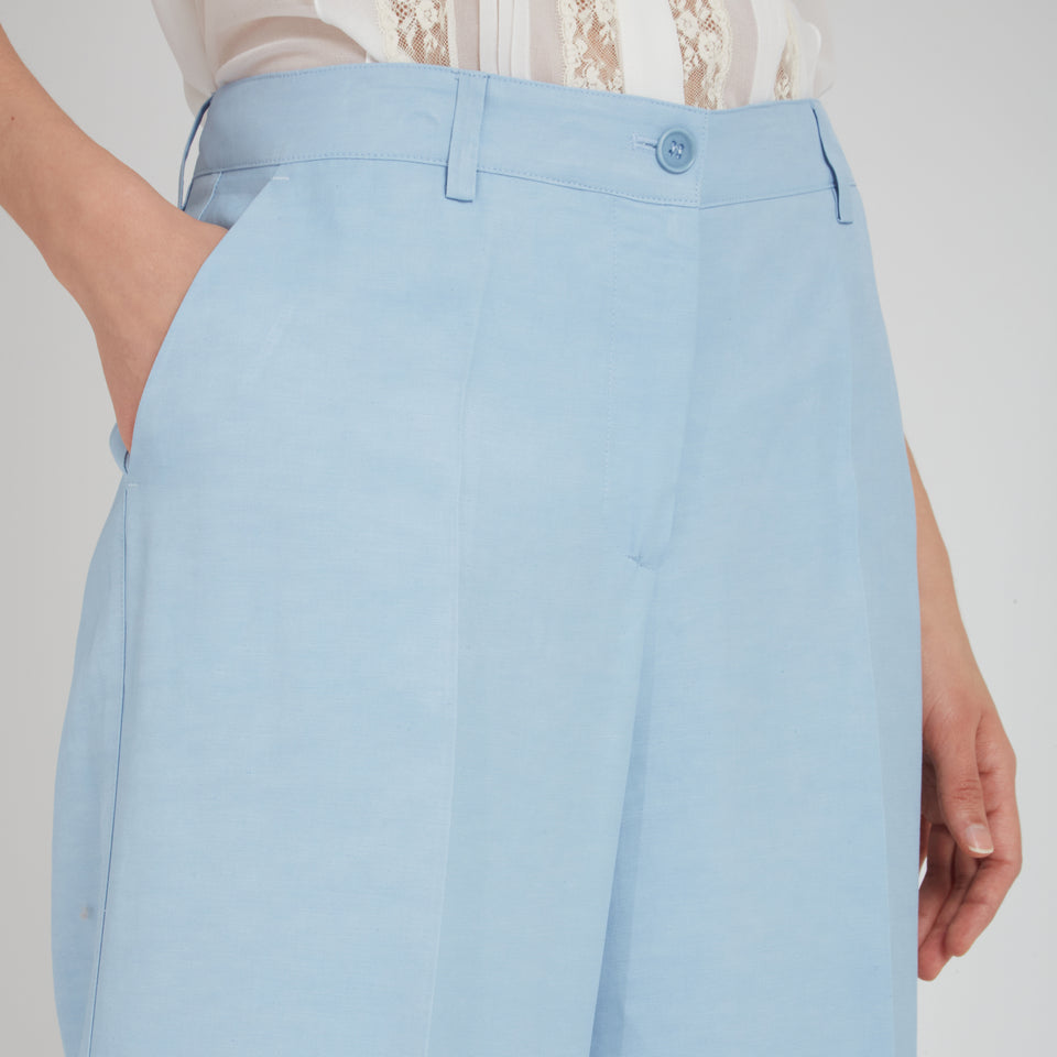 Pantalone sartoriale in tessuto azzurro