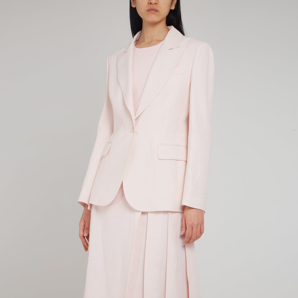Single-breasted jacket in pink fabric