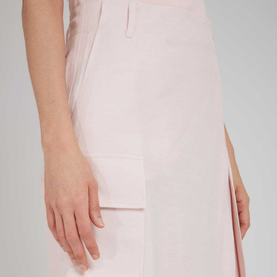 Long skirt in pink fabric