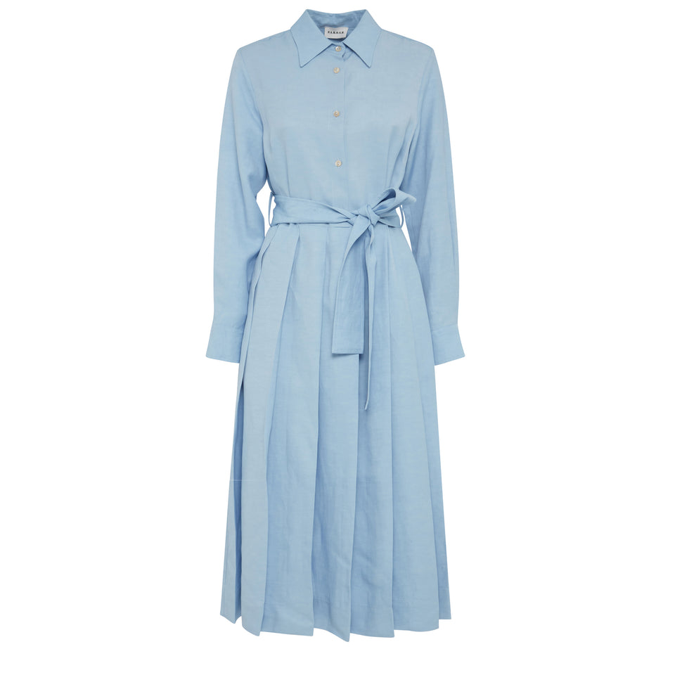 Dress in light blue fabric