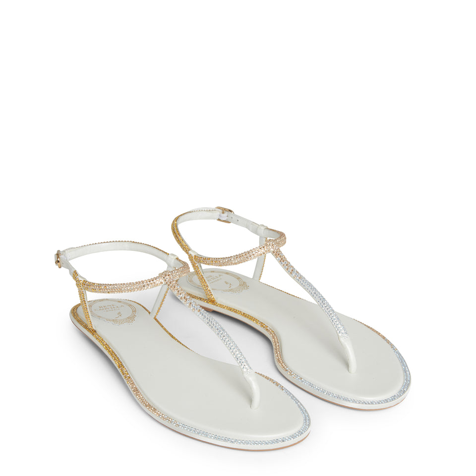 White satin ''Diana'' sandals
