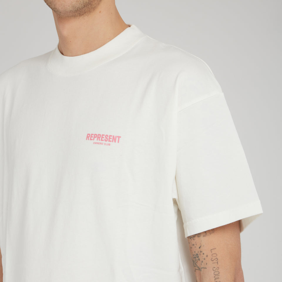 ''Owners club'' T-shirt in white cotton