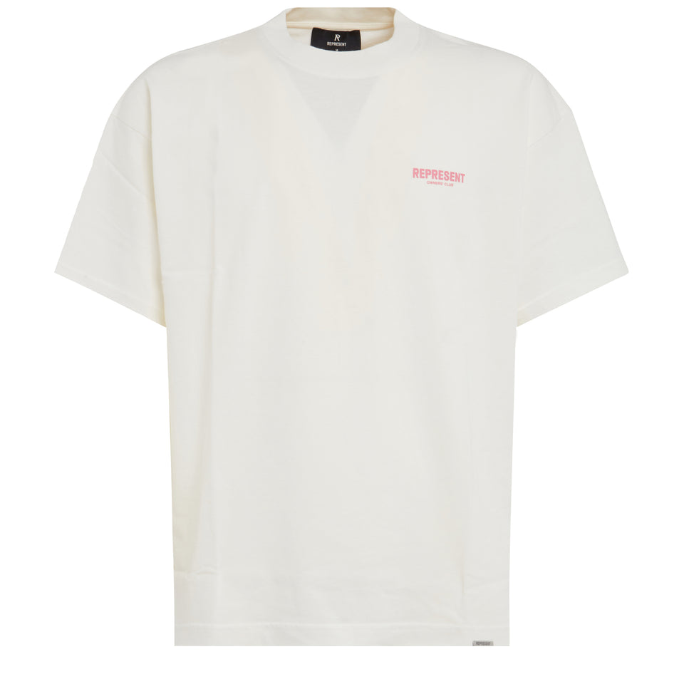 ''Owners club'' T-shirt in white cotton