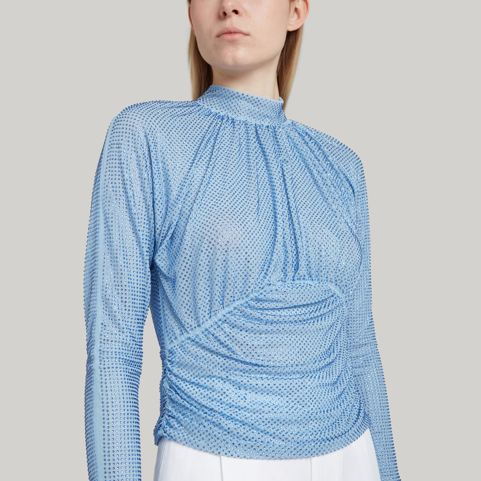 Top in light blue fabric