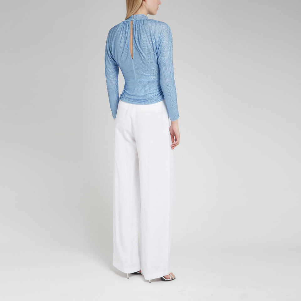 Top in light blue fabric