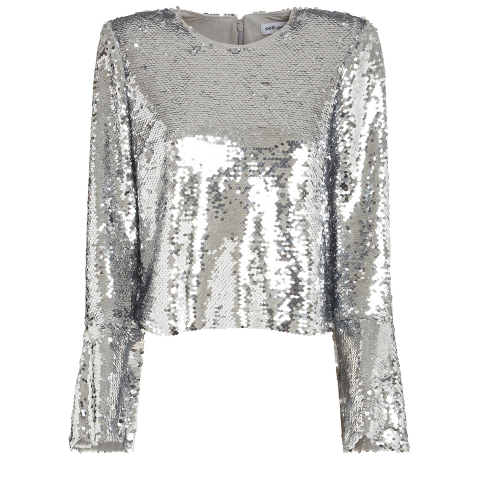 Silver sequin sweater