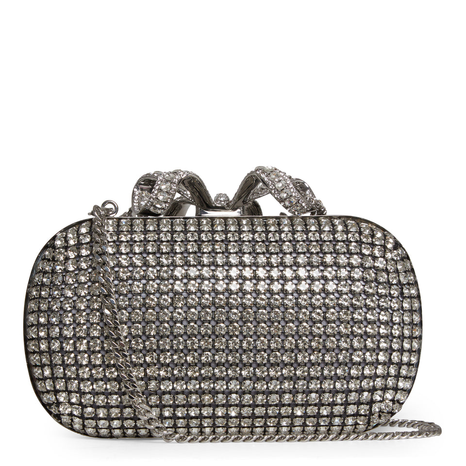 Handbag in silver crystals