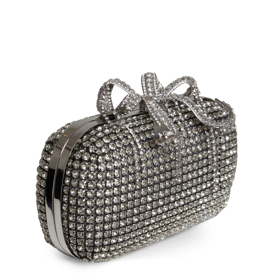 Handbag in silver crystals