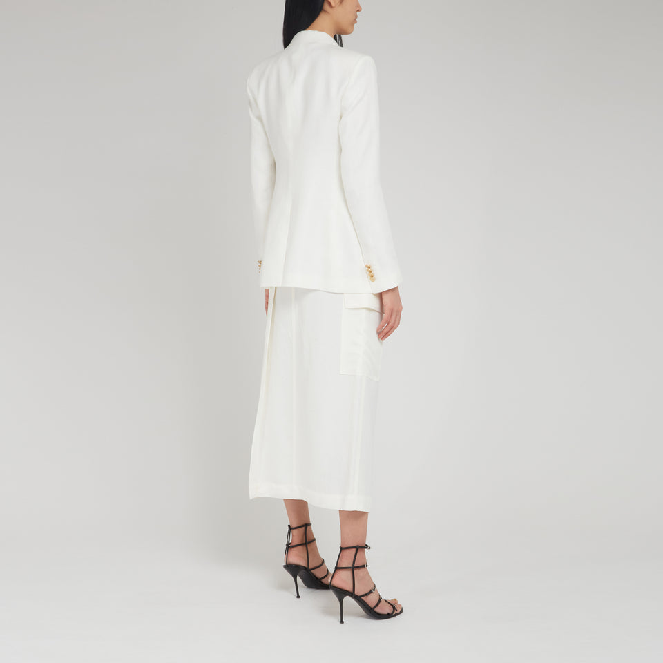 ''J-Parigi'' double-breasted blazer in white fabric