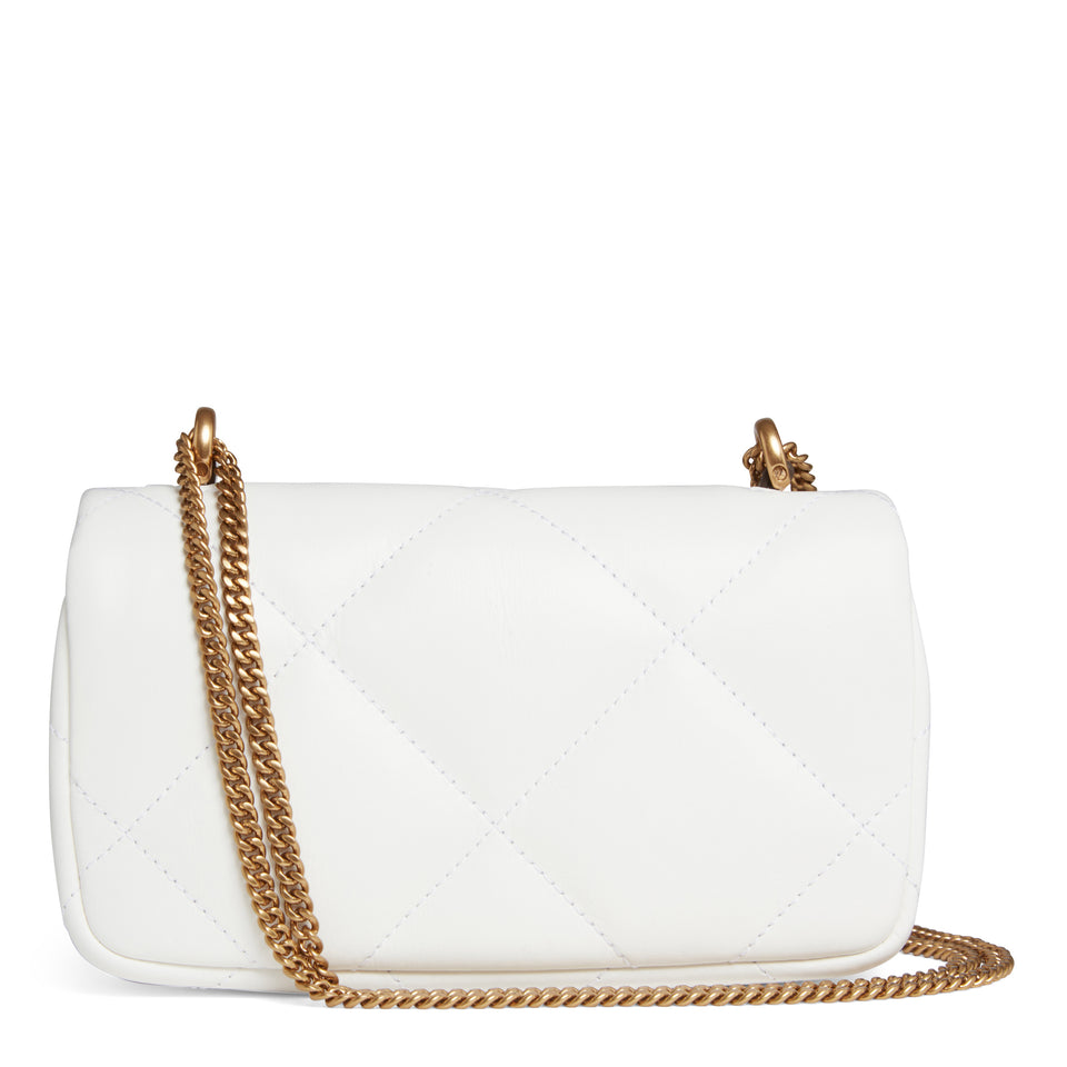 "Kira Diamond Quilt Mini" bag in white leather