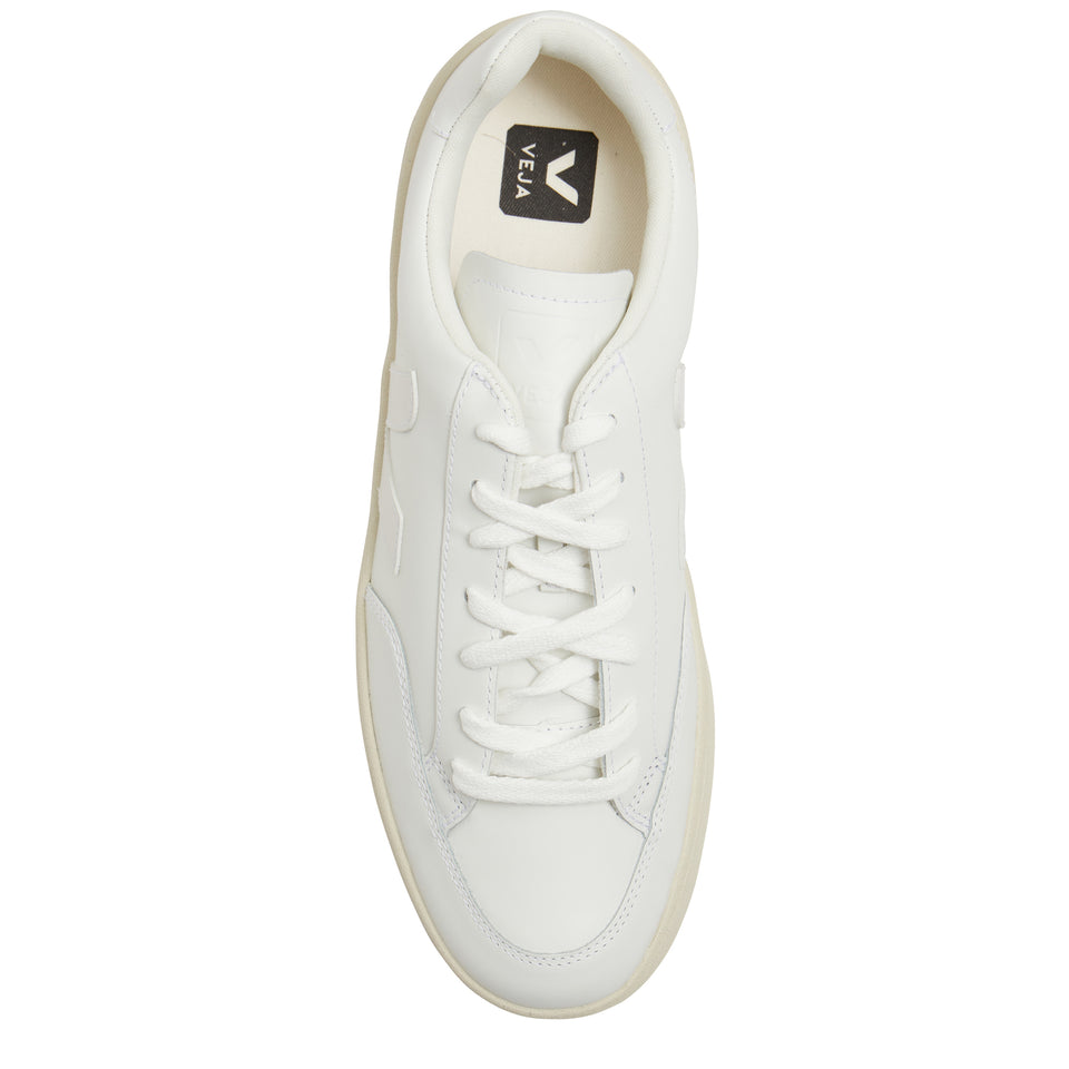''V-12'' sneakers in white leather