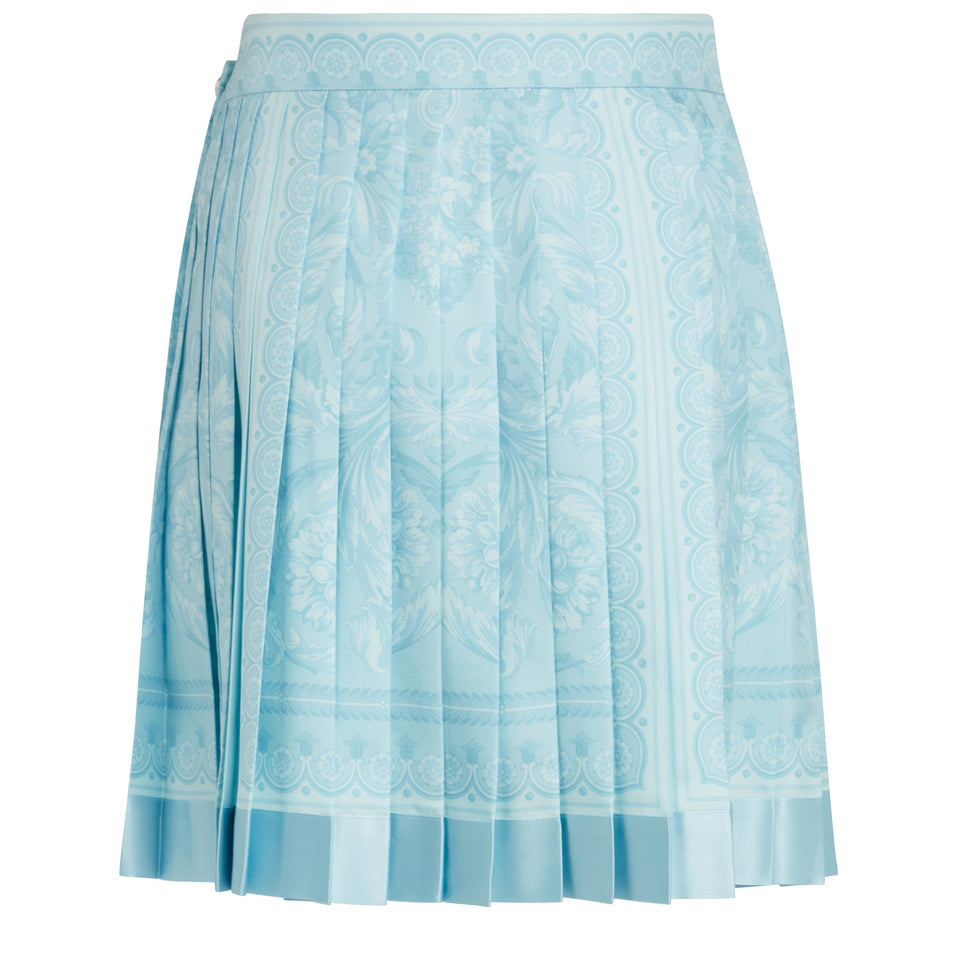 Light blue silk midi skirt