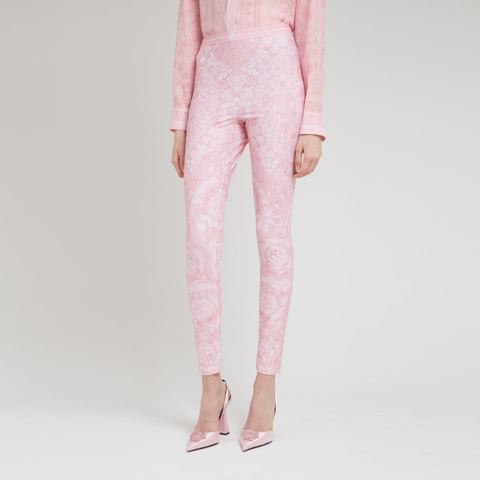 Pink fabric leggings