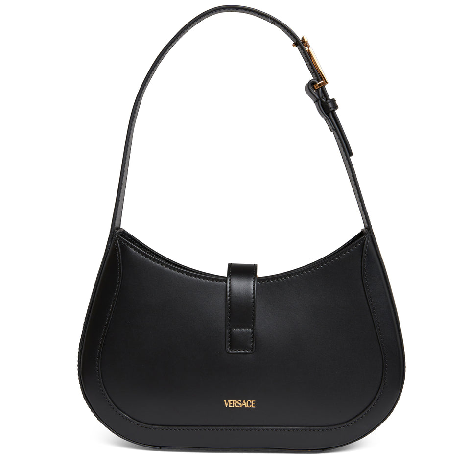 ''Greca Goddess'' shoulder bag in black leather