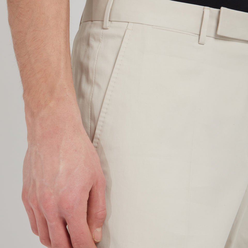 Pantalone sartoriale in cotone beige