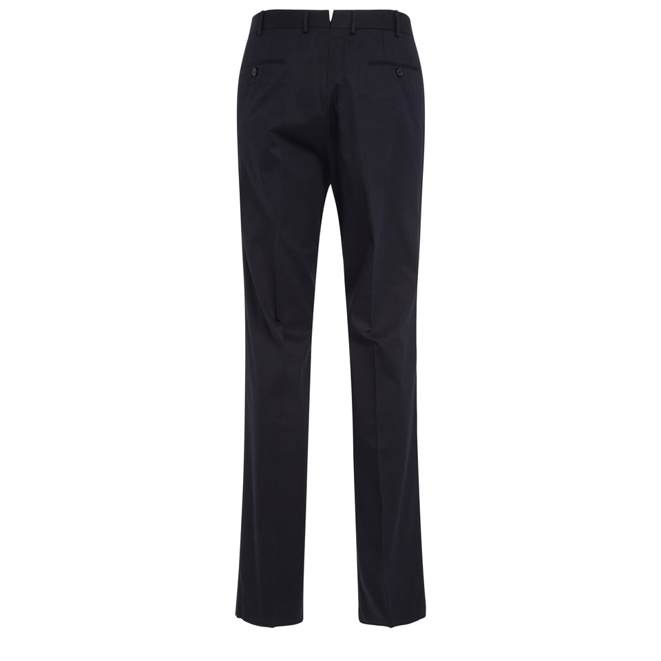 Tailored trousers in blue cotton