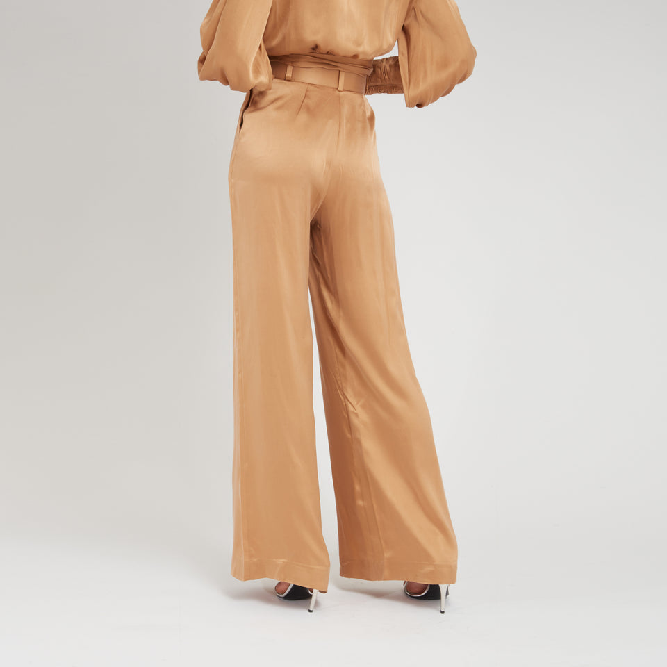 Beige fabric trousers