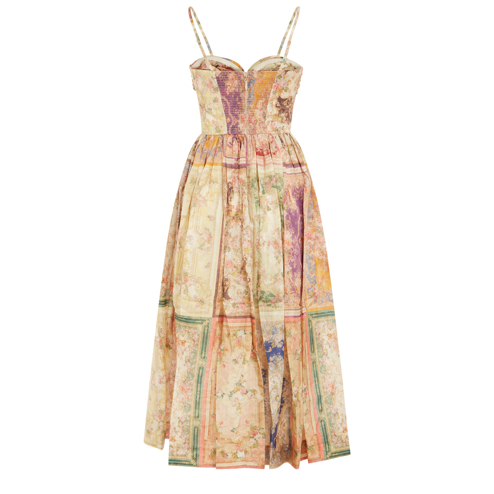 ''August'' midi dress in multicolor fabric
